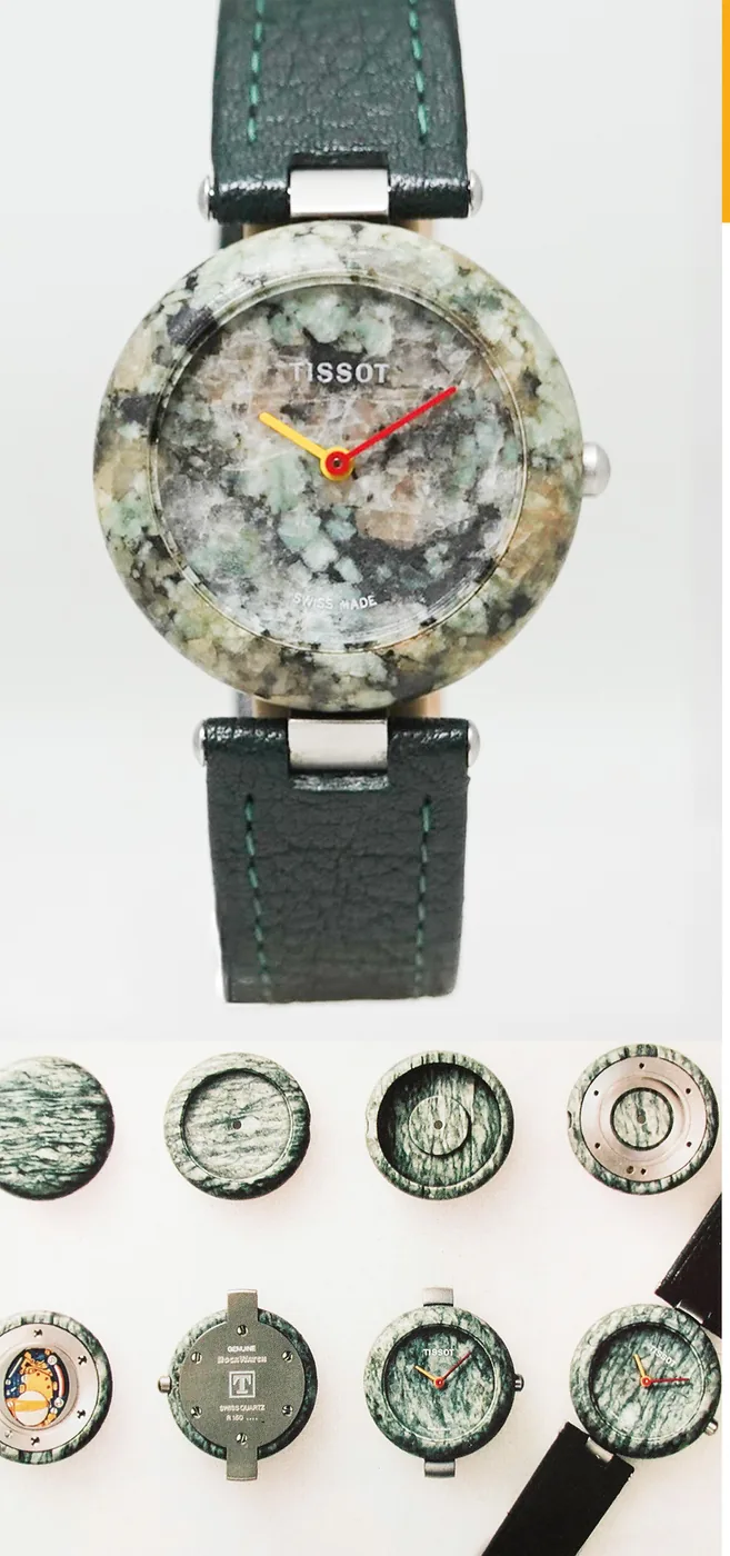 The RockWatch and a row of its stone dials