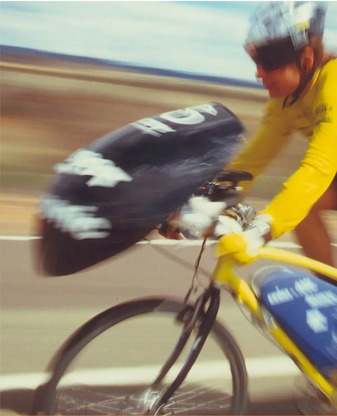 The solar bicycle at speed during the World Solar Cycle Challenge