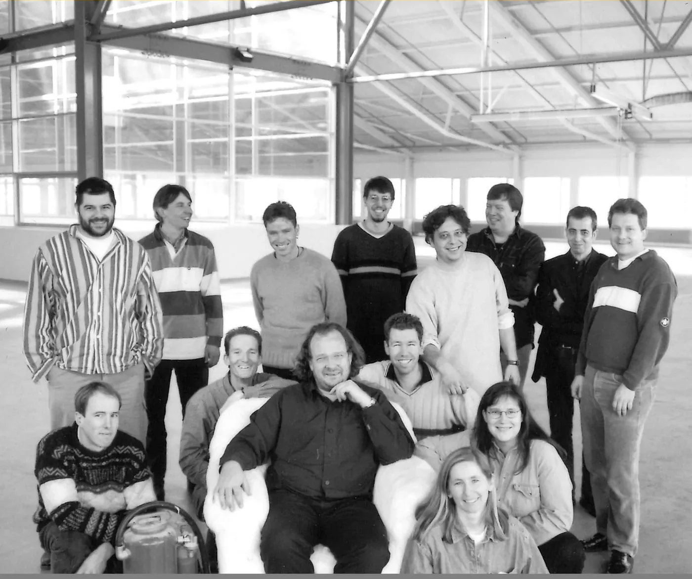 The team in the Soapfactory hall before the fit-out