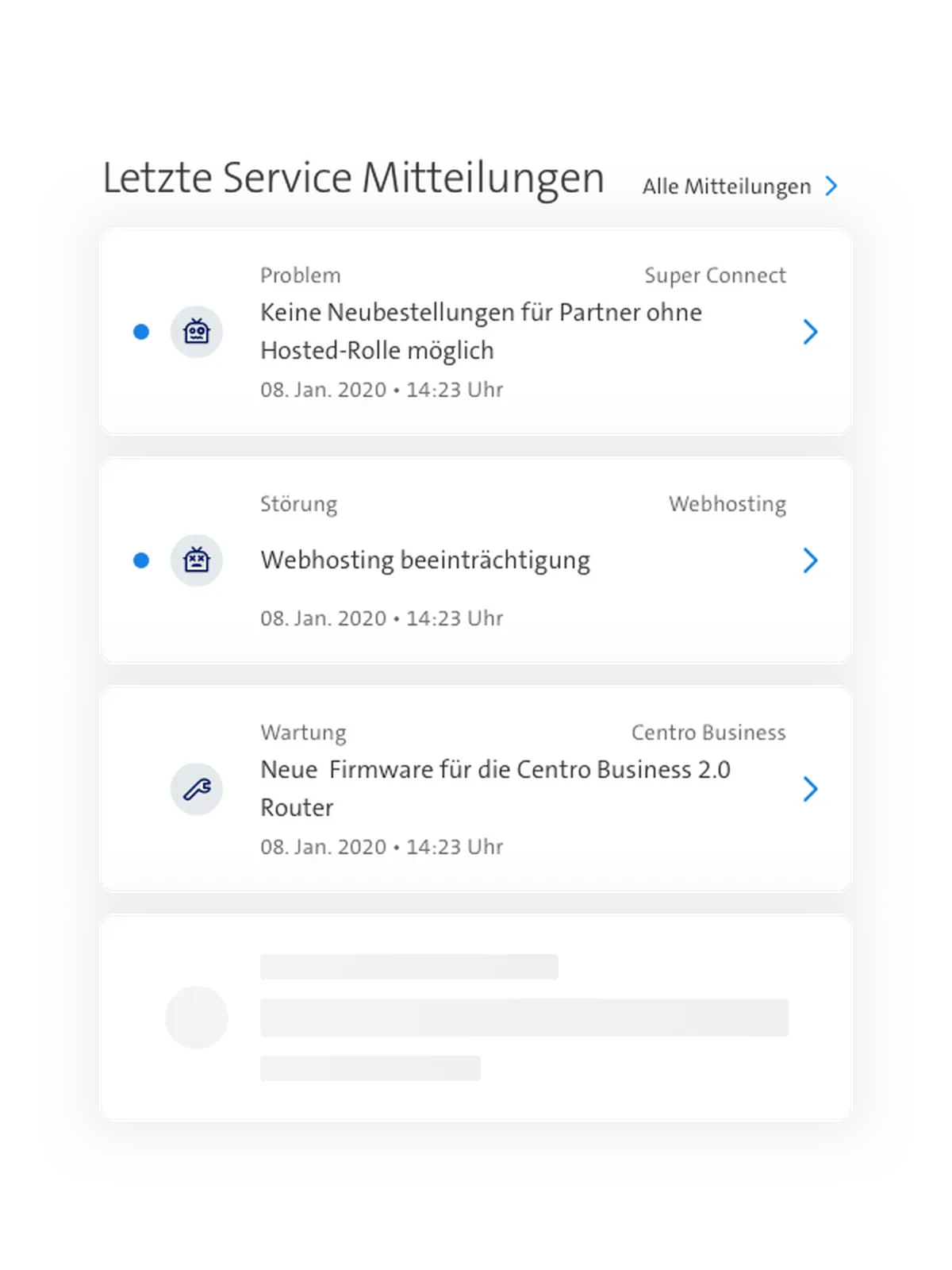 My Swisscom Business Service Messages