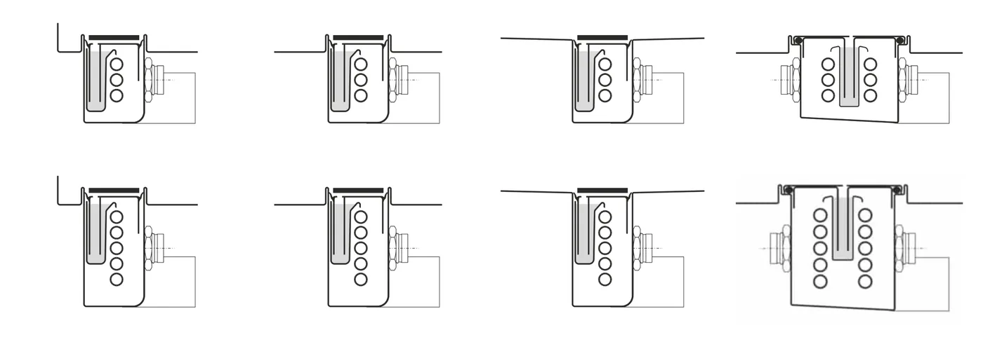 The range in section - one exchanger, fitted to several floor build-ups