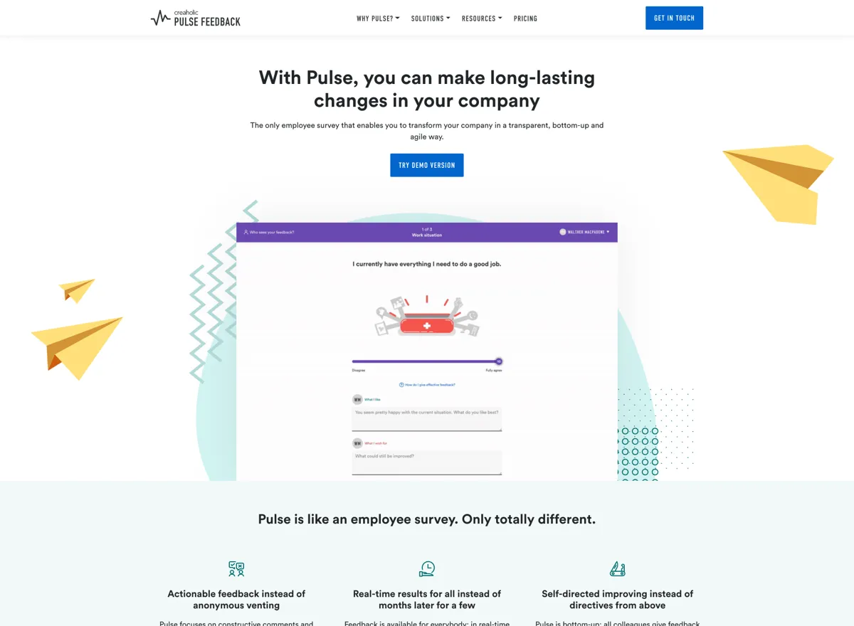 Pulse Feedback today: transparent, team-level feedback in real time