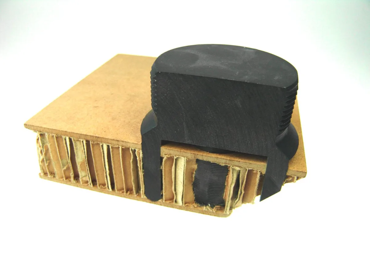 A honeycomb panel joined without a pre-drilled hole